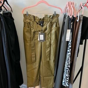 Paper bag leather pants